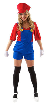 Female Super Plumber/ Mario Adult Costume