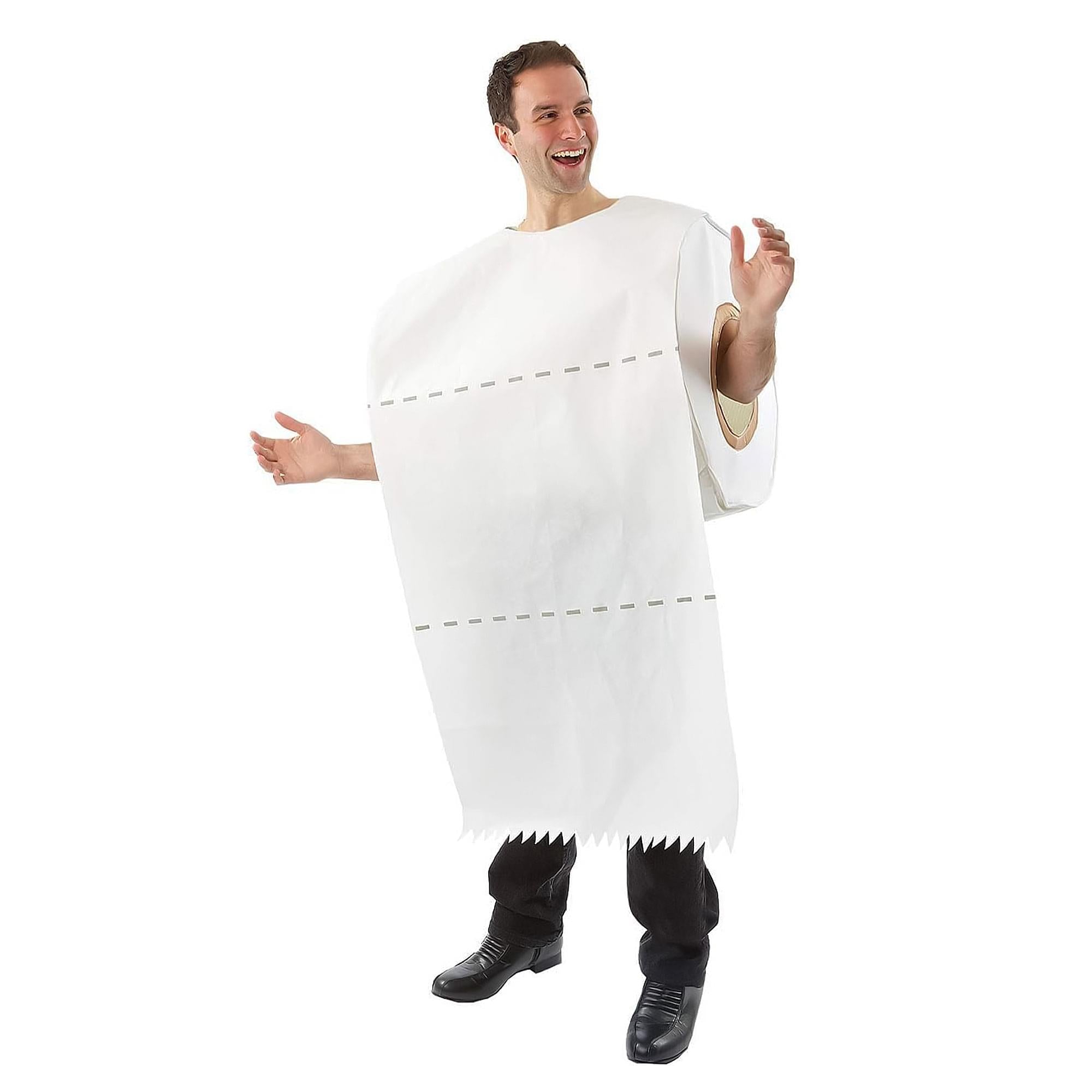 Giant Toilet Paper Roll Adult Halloween Costume | One Size Fits Most Adults