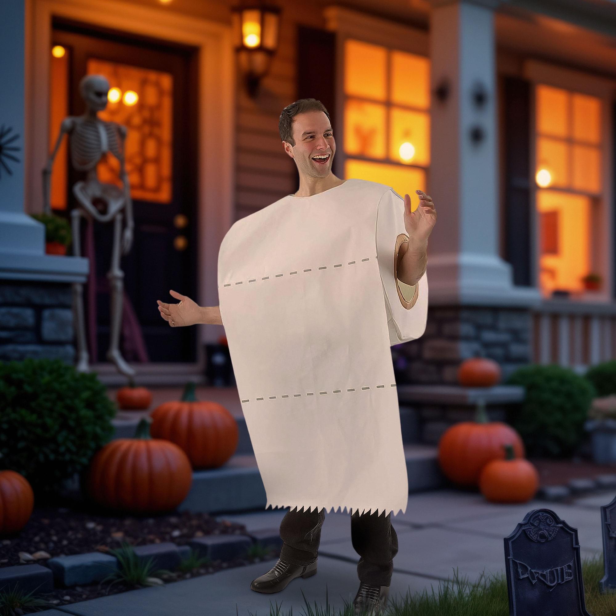 Giant Toilet Paper Roll Adult Halloween Costume | One Size Fits Most Adults