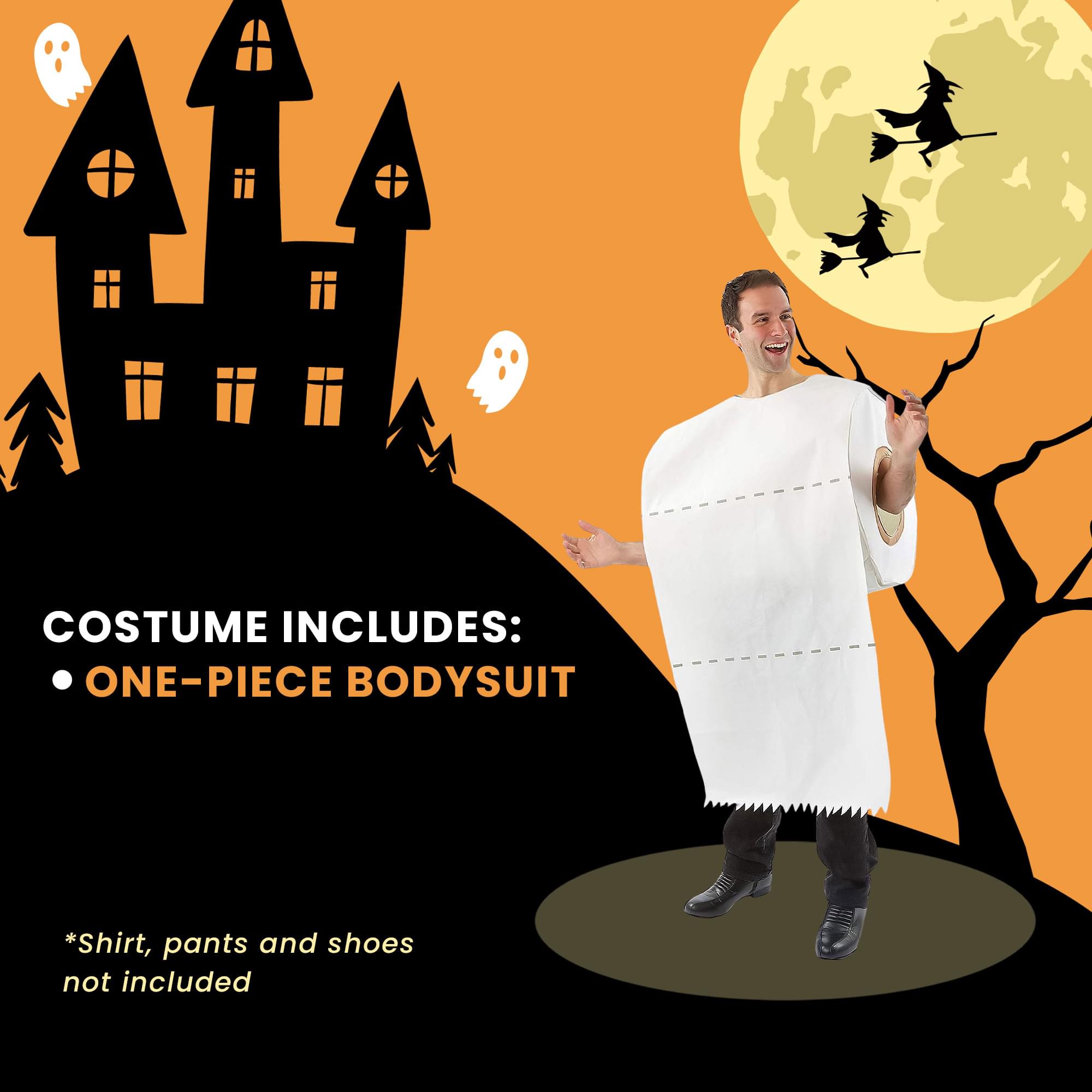 Giant Toilet Paper Roll Adult Halloween Costume | One Size Fits Most Adults