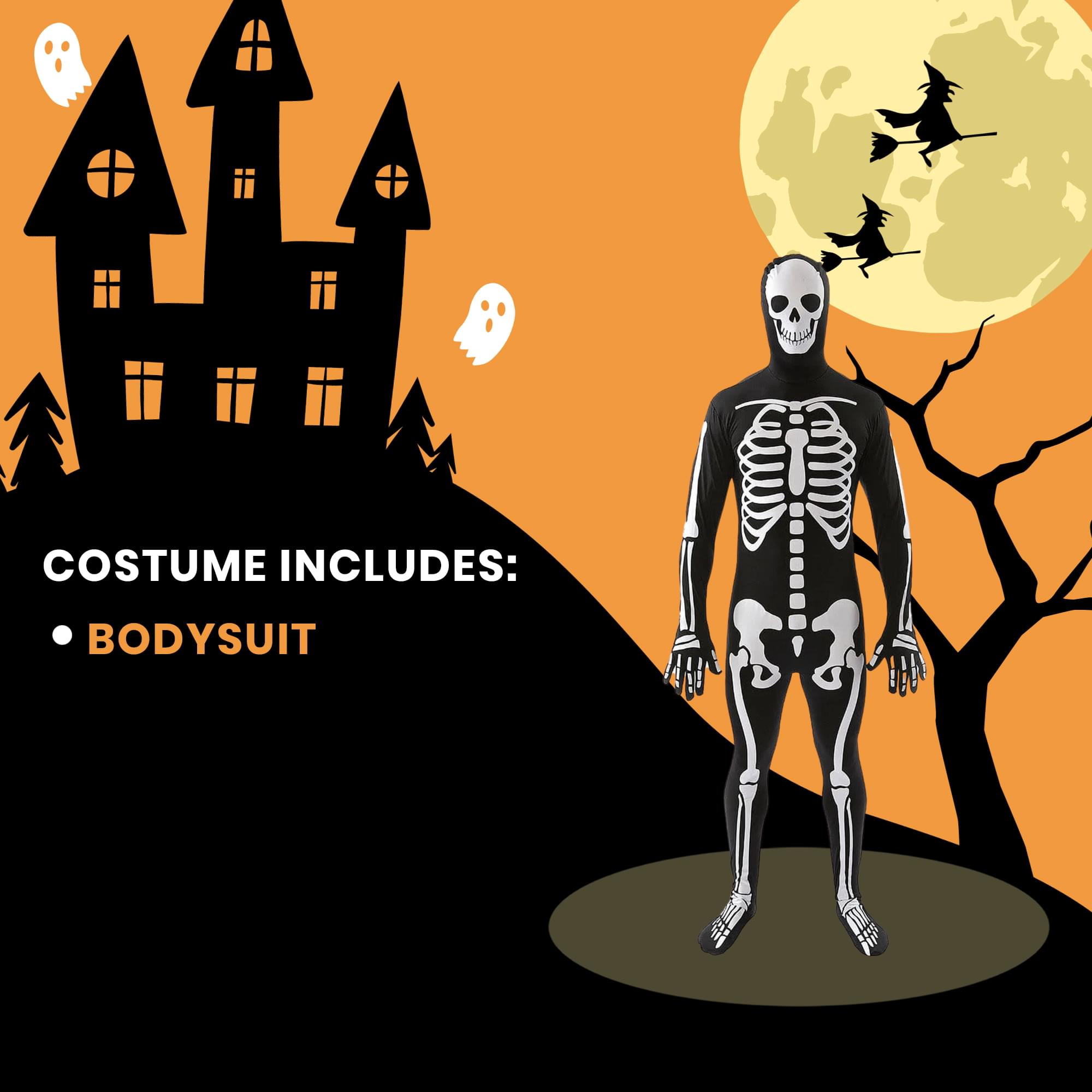Classic Skeleton Adult Costume Skin Suit
