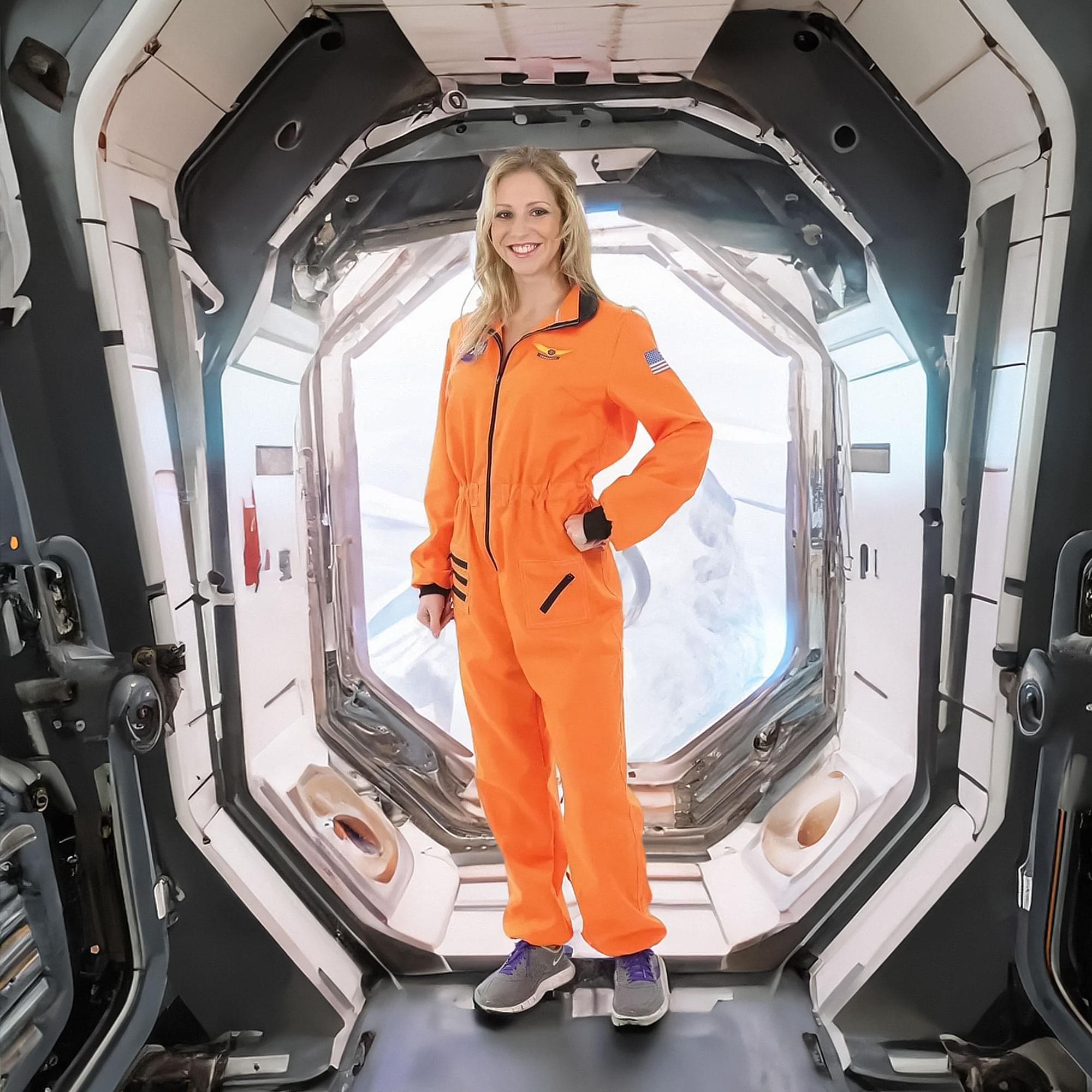 Women's Orange Astronaut Costume
