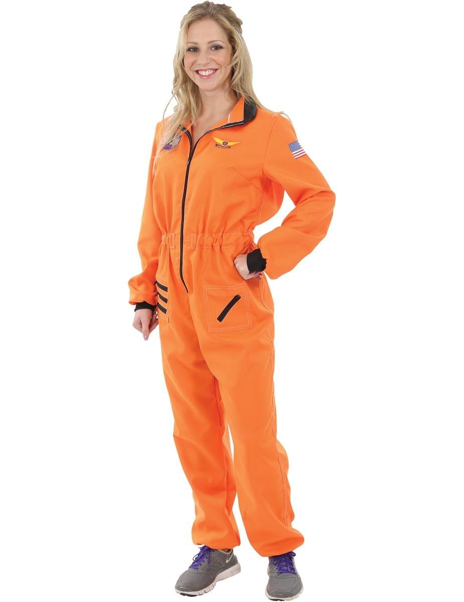 Women's Orange Astronaut Costume
