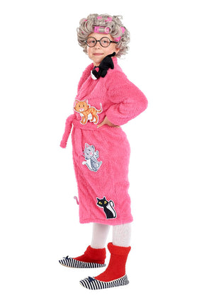 Crazy Cat Lady Kids Costume | Robe & Wig Set | One Size Fits Up to Size 10