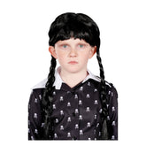 Wednesday Inspired Gothic Girl Black Braided Black Child Costume Wig