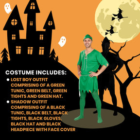 Lost Boy and His Shadow Adult 2 in 1 Costume | One Size