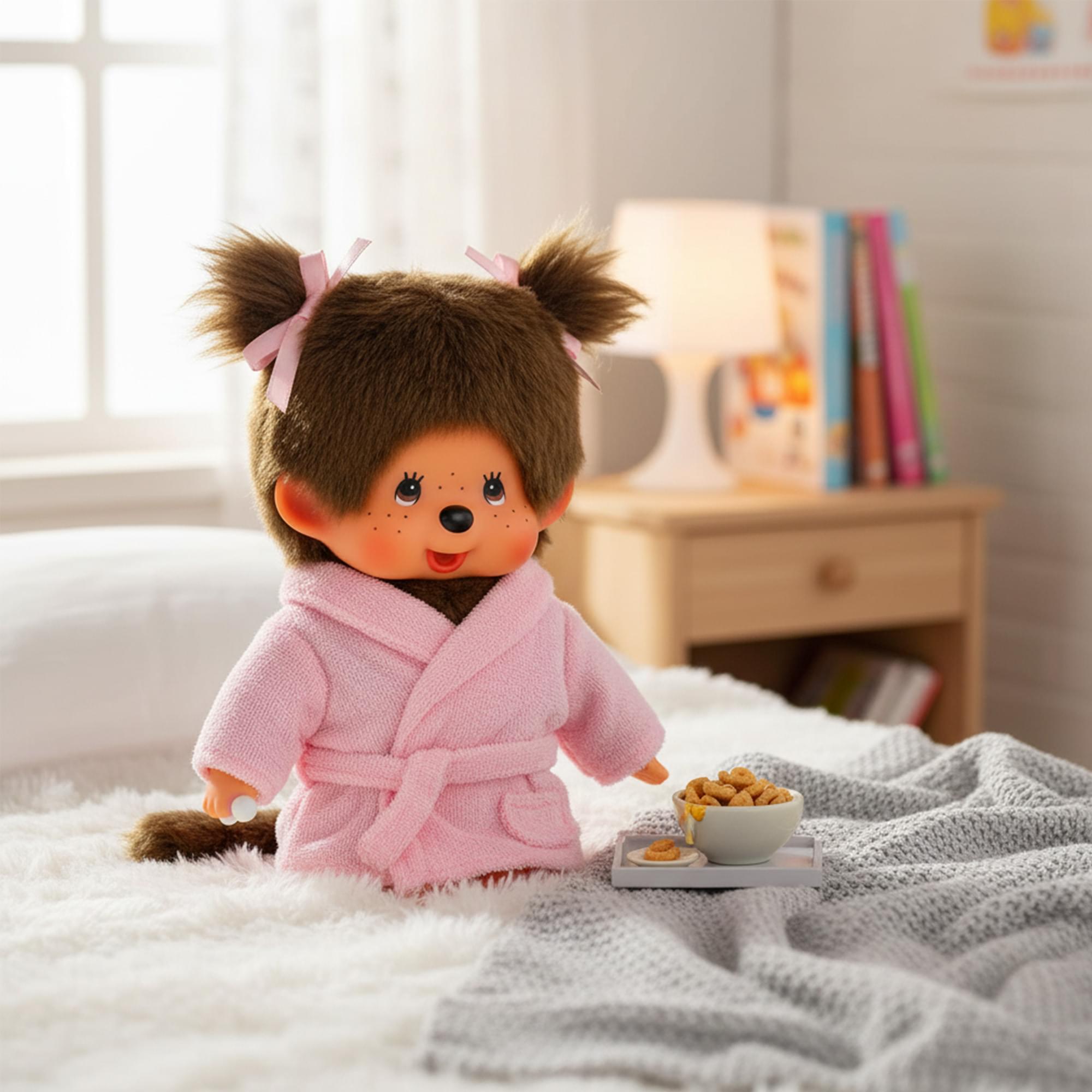 Monchhichi Bathrobe Girl 8 Inch Plush