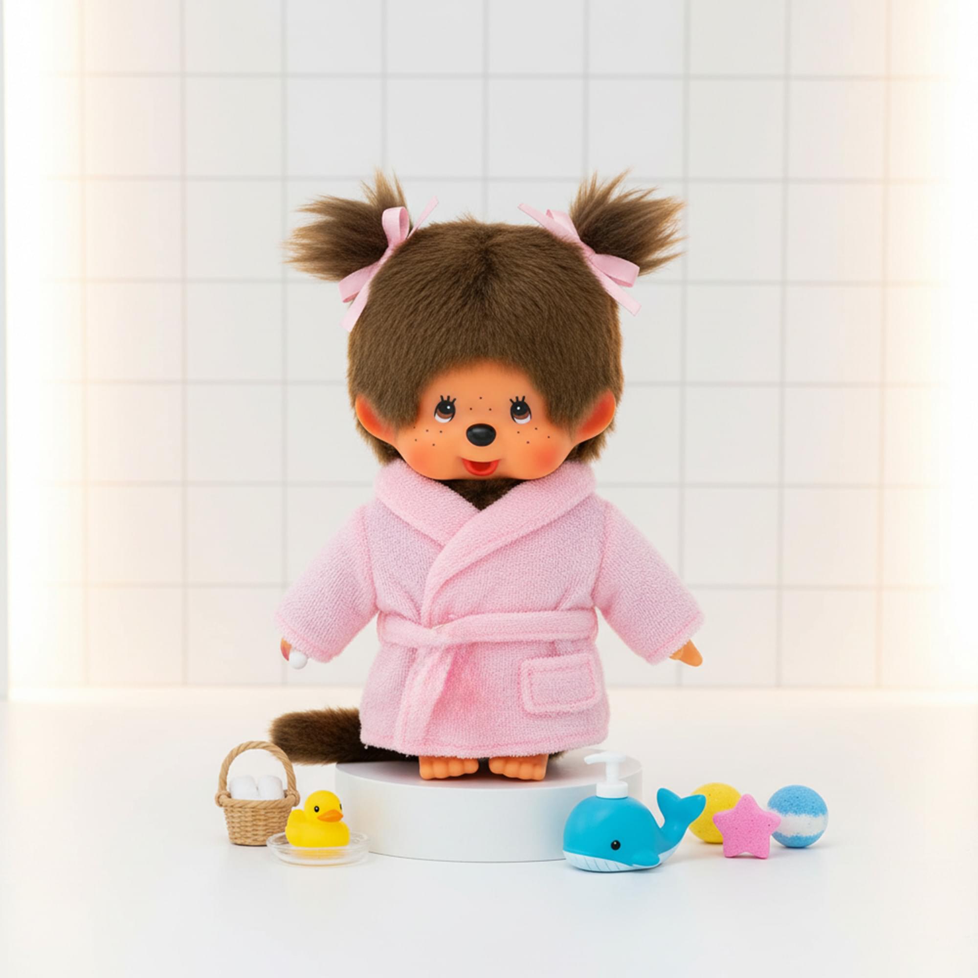 Monchhichi Bathrobe Girl 8 Inch Plush