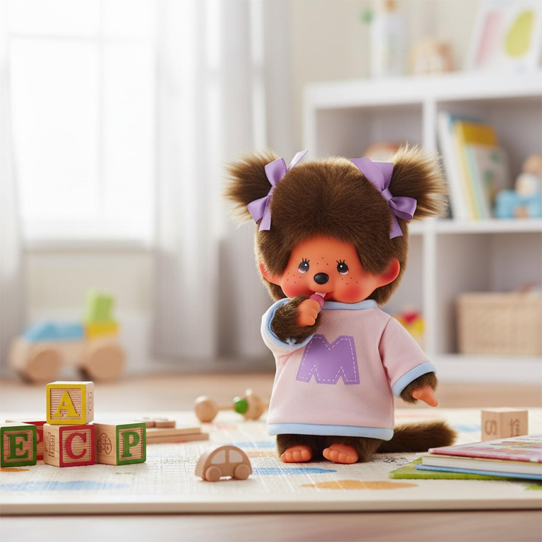 Monchhichi Bi-color Sweater Girl 8 Inch Plush