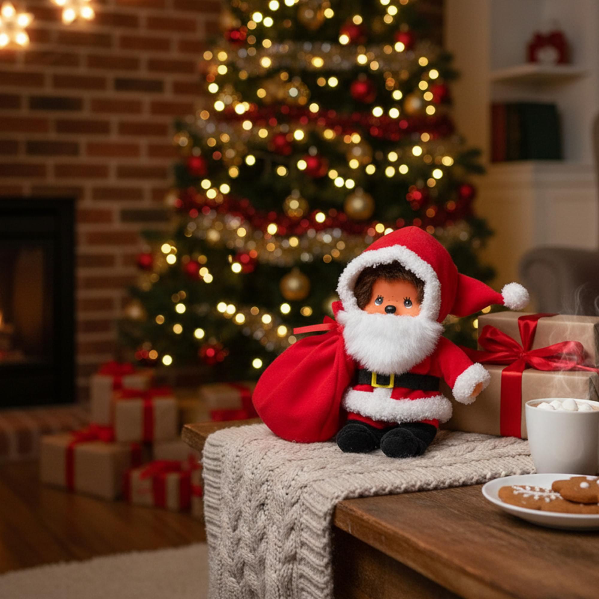 Monchhichi Santa Claus Boy 8 Inch Plush