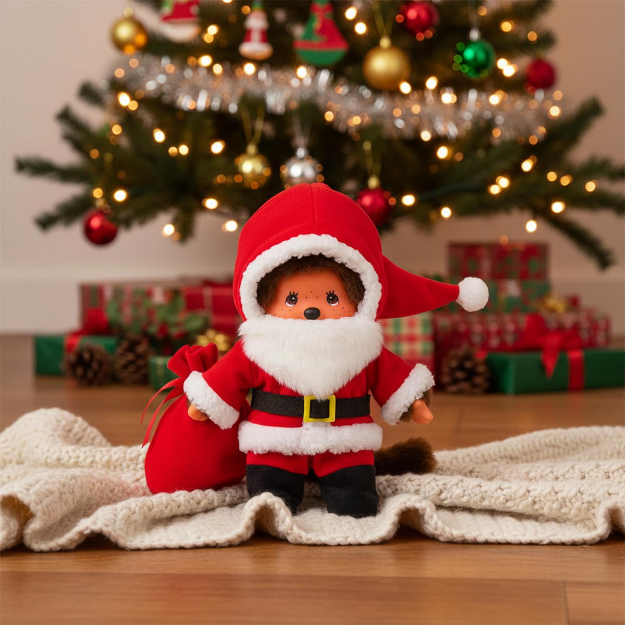Monchhichi Santa Claus Boy 8 Inch Plush