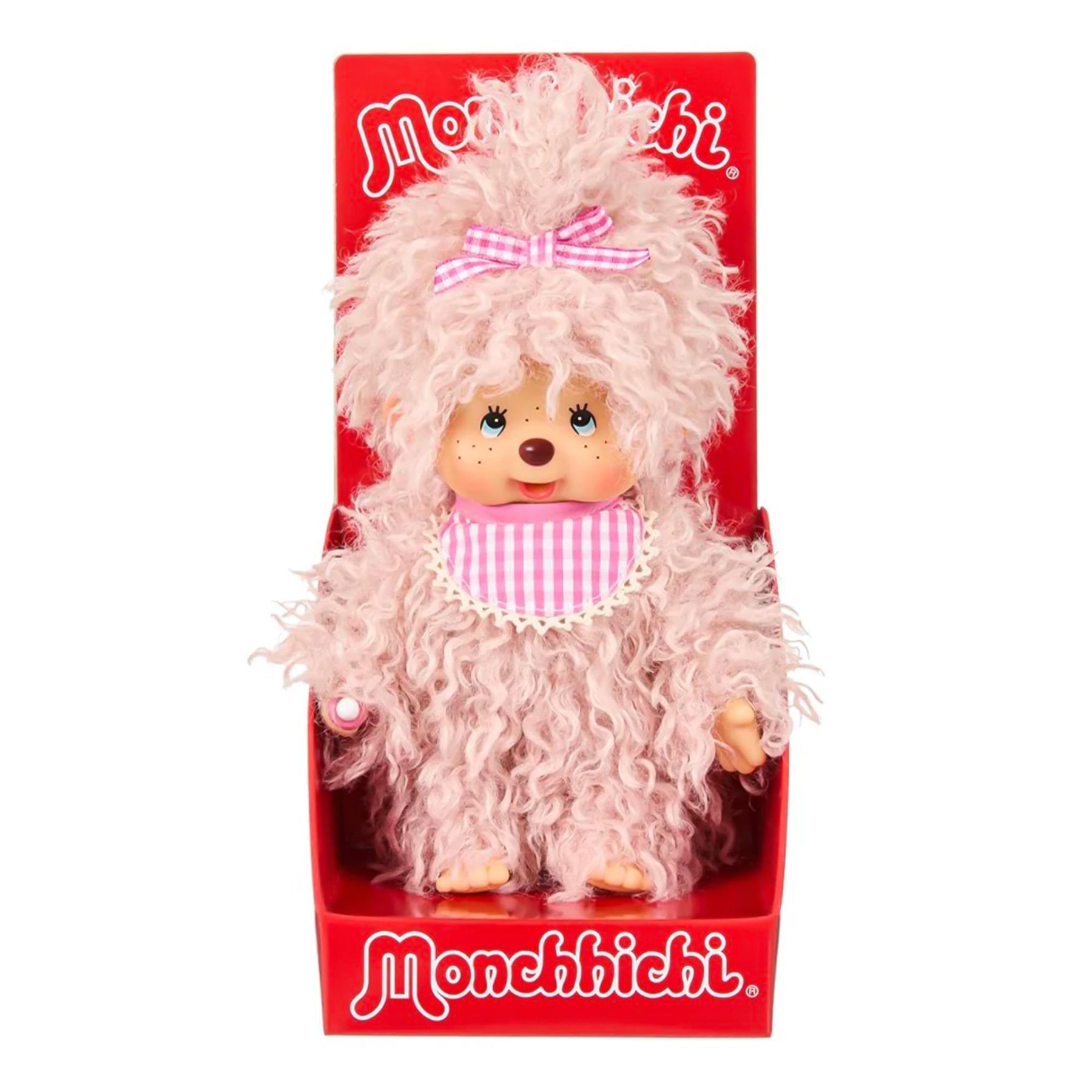 Monchhichi Fluffy Pink Beige Girl 8 Inch Plush
