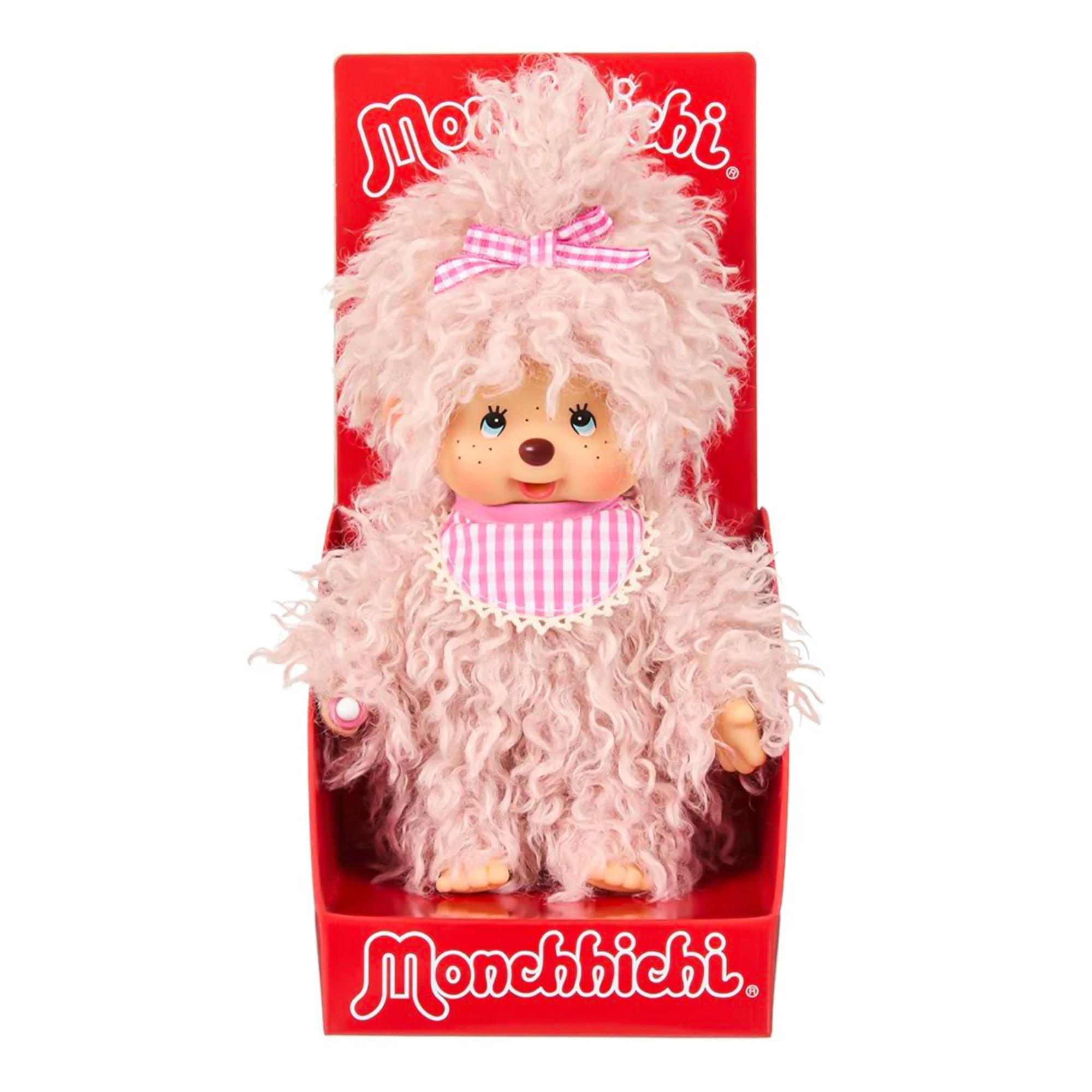 Monchhichi Fluffy Pink Beige Girl 8 Inch Plush