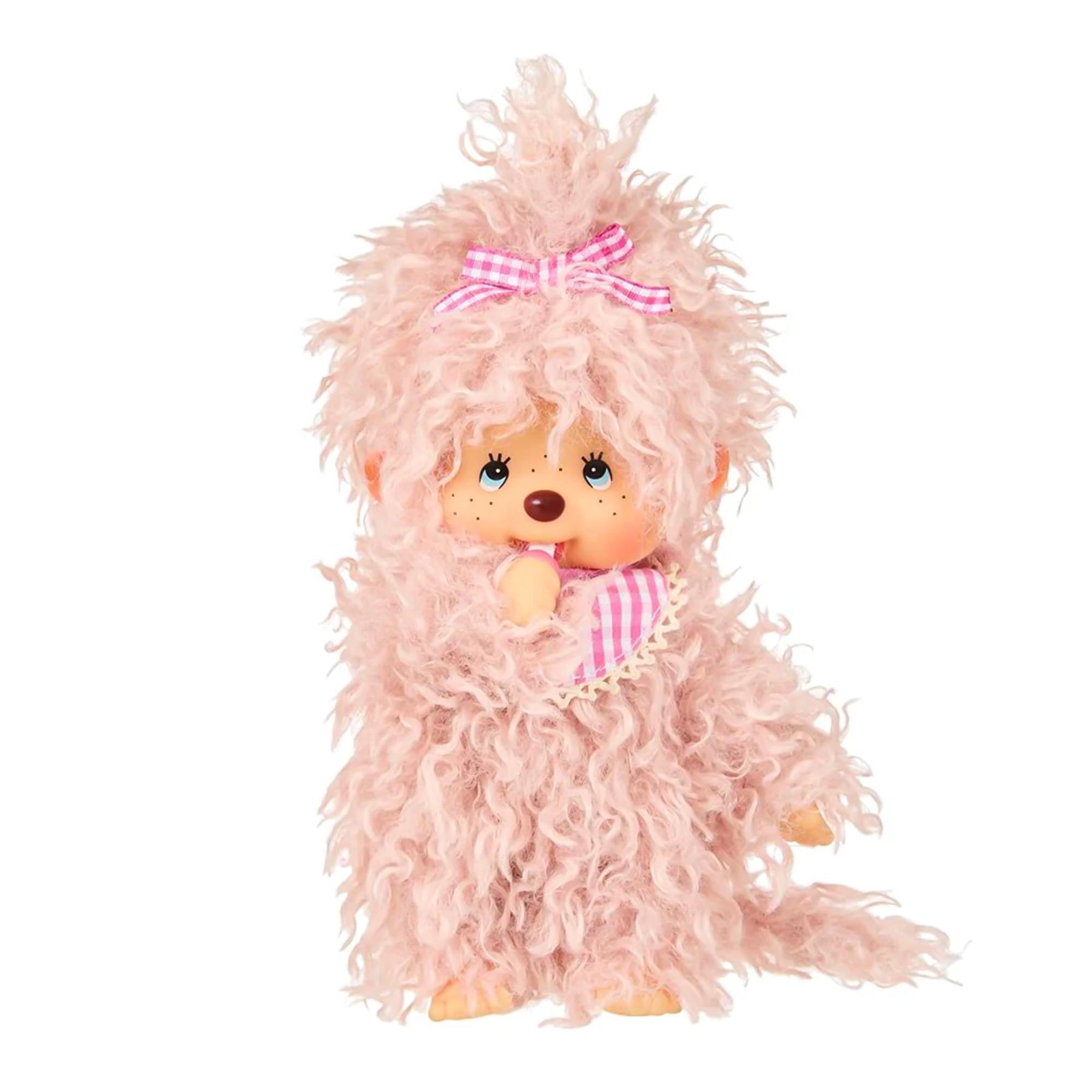 Monchhichi Fluffy Pink Beige Girl 8 Inch Plush