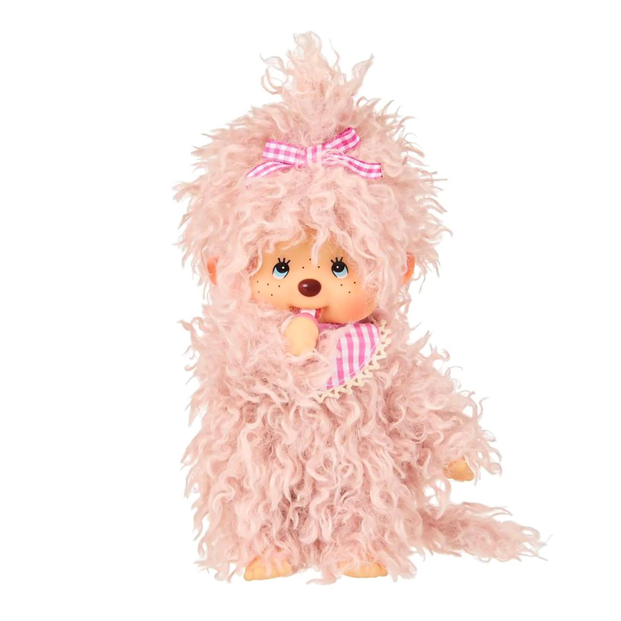 Monchhichi Fluffy Pink Beige Girl 8 Inch Plush