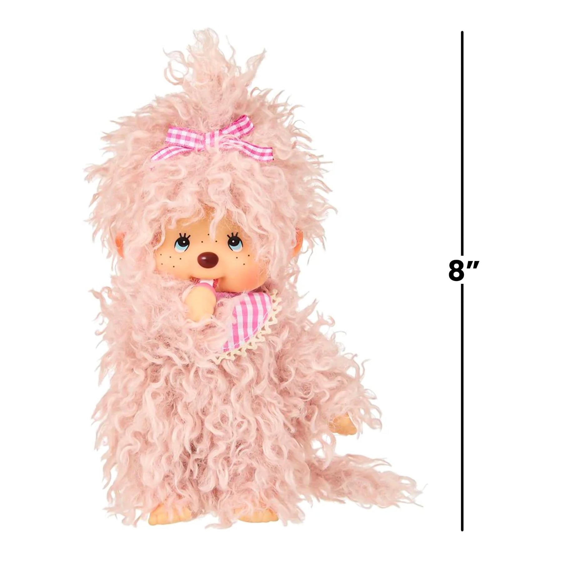Monchhichi Fluffy Pink Beige Girl 8 Inch Plush