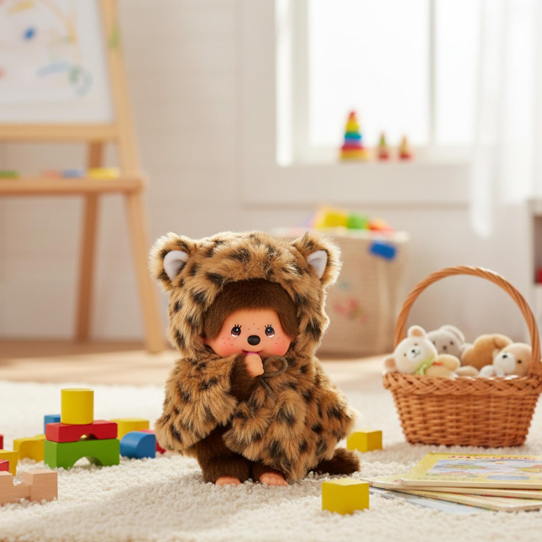 Monchhichi Leopard Hood Girl 8 Inch Plush