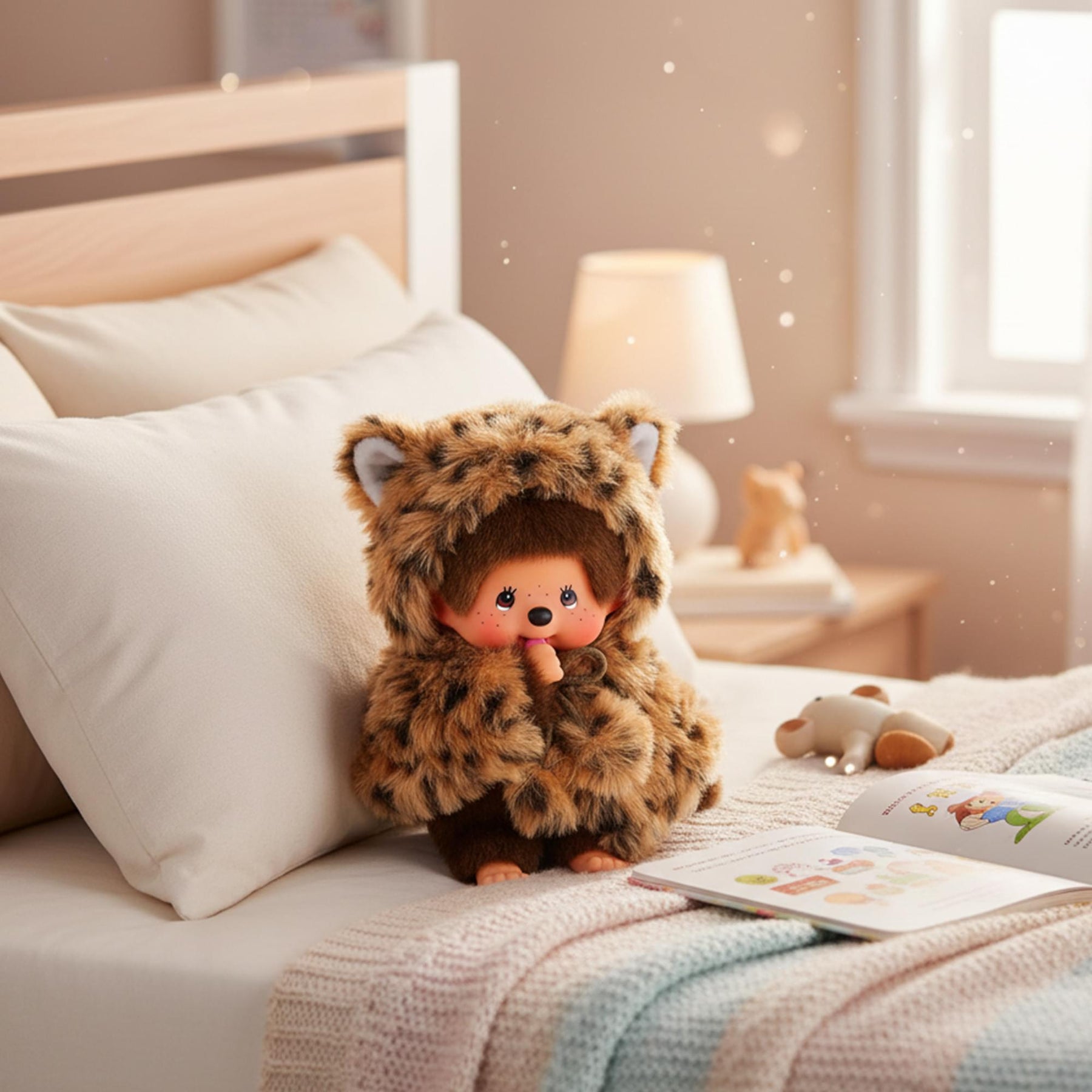 Monchhichi Leopard Hood Girl 8 Inch Plush