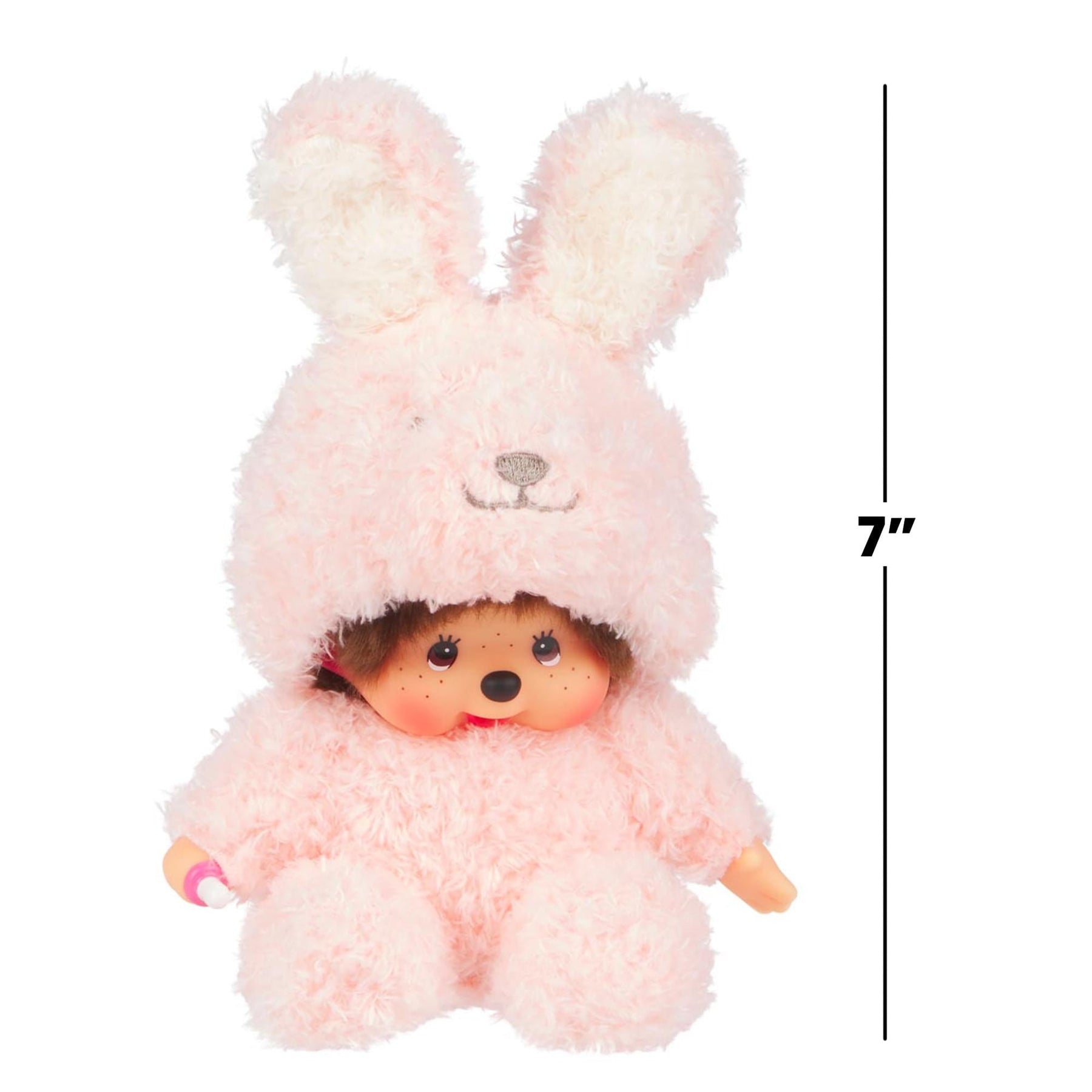 Monchhichi Sitting Fluffy Bunny 7 Inch Plush