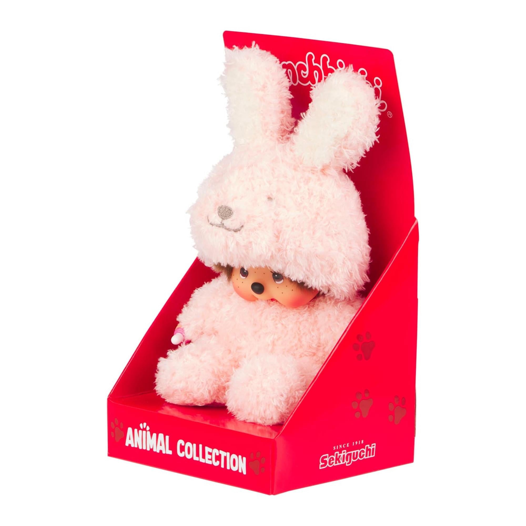 Monchhichi Sitting Fluffy Bunny 7 Inch Plush