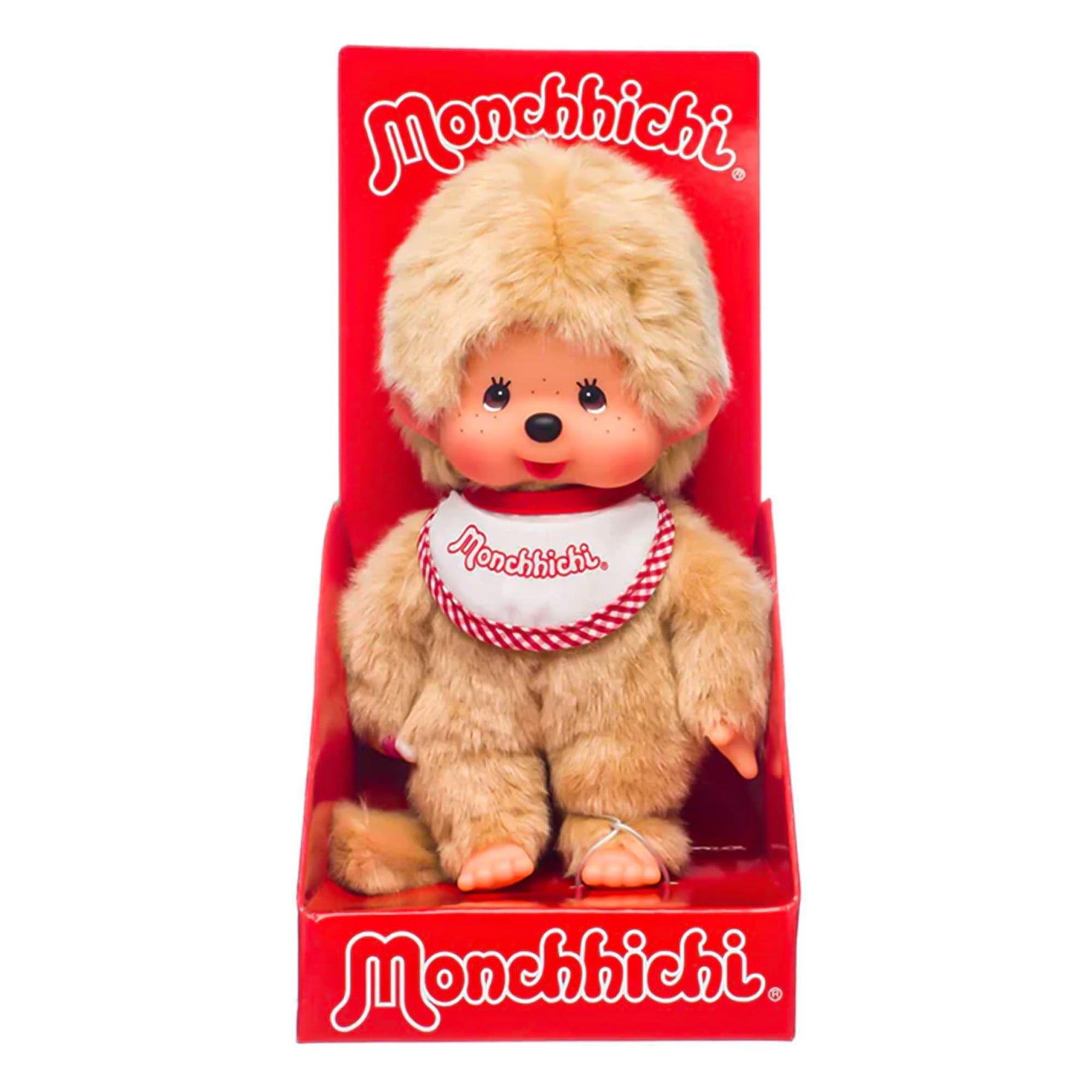 Monchhichi Beige Boy With Bib 8 Inch Plush