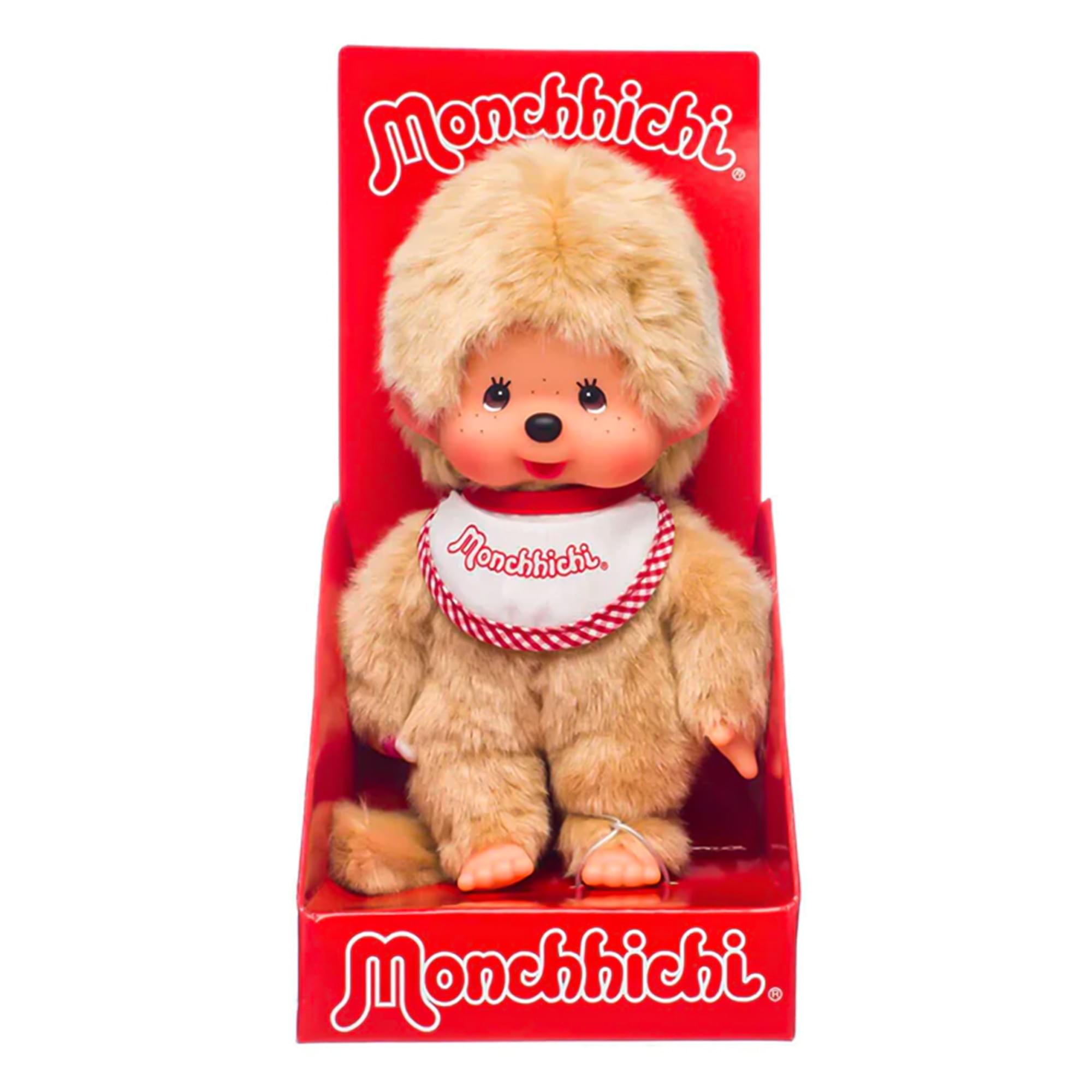 Monchhichi Beige Boy With Bib 8 Inch Plush