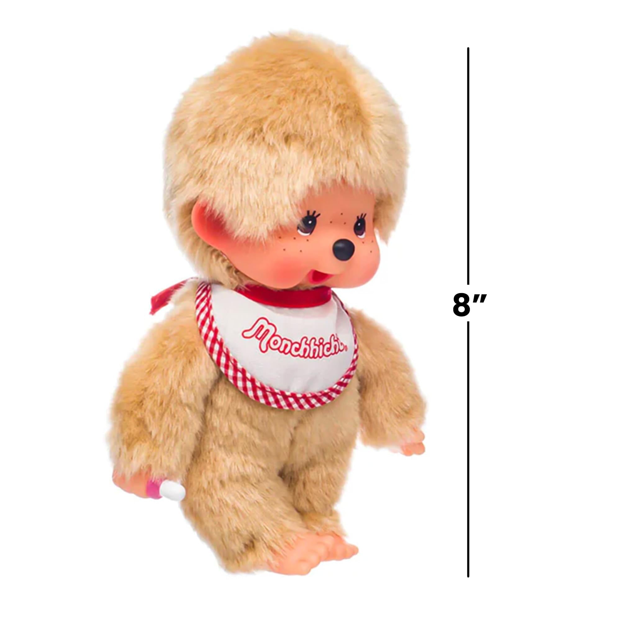 Monchhichi Beige Boy With Bib 8 Inch Plush