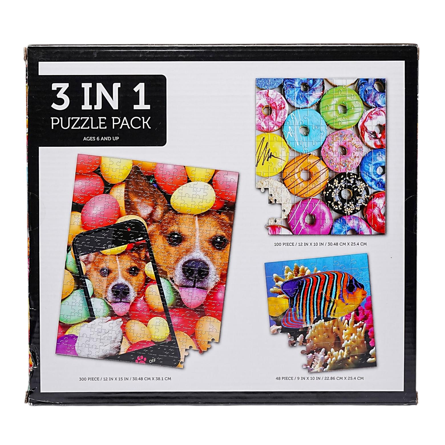 3 in 1 Jigsaw Puzzle Pack | 300, 100 and 48 Pieces
