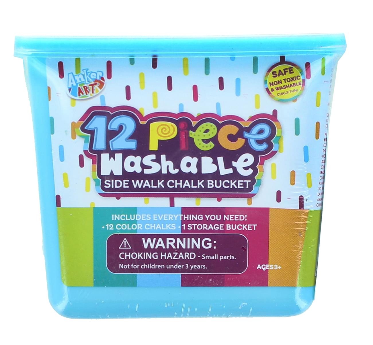 12 Piece Washable Sidewalk Chalk Tub | Blue