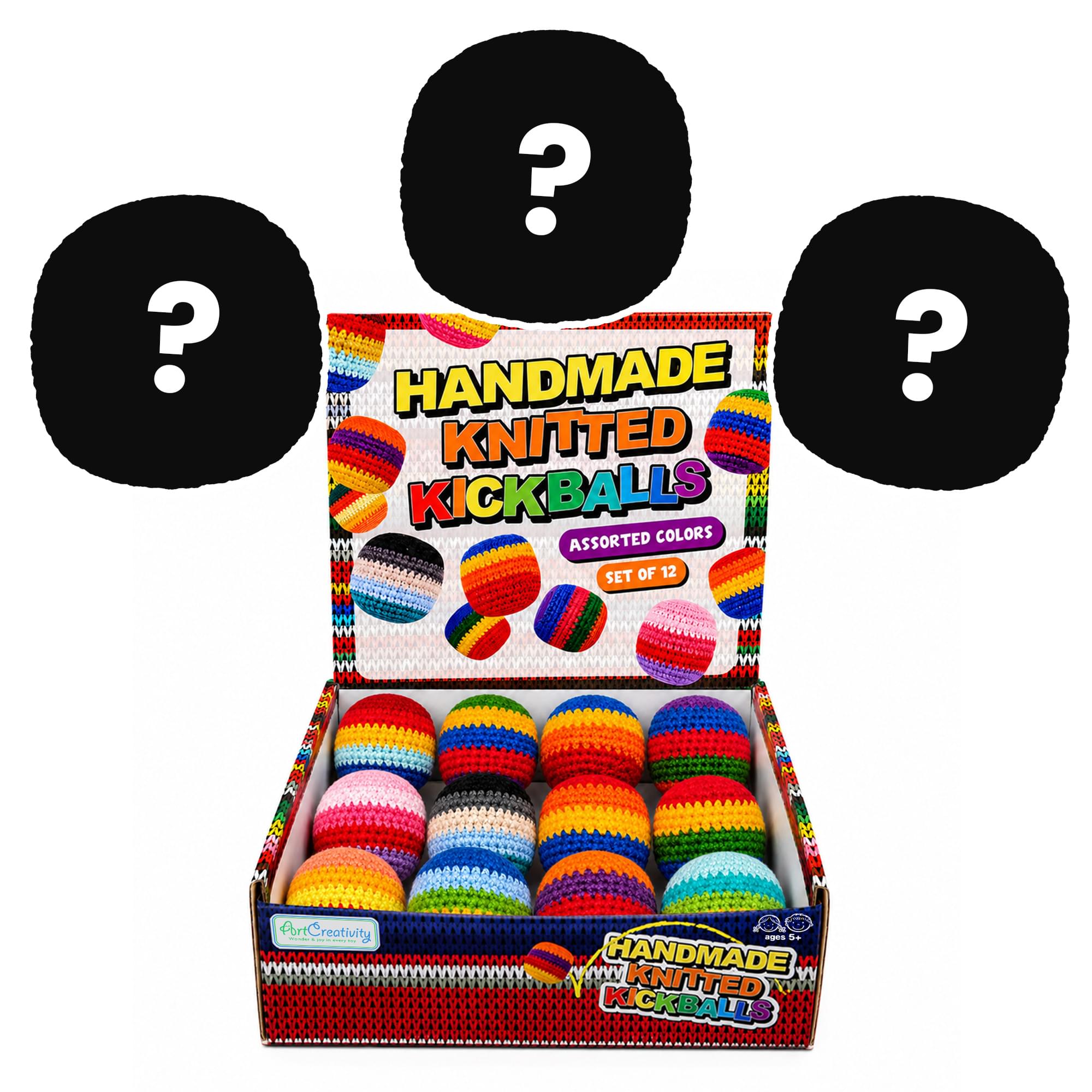 Multicolored Cotton Knit Hacky Sack Kickball | Set of 3