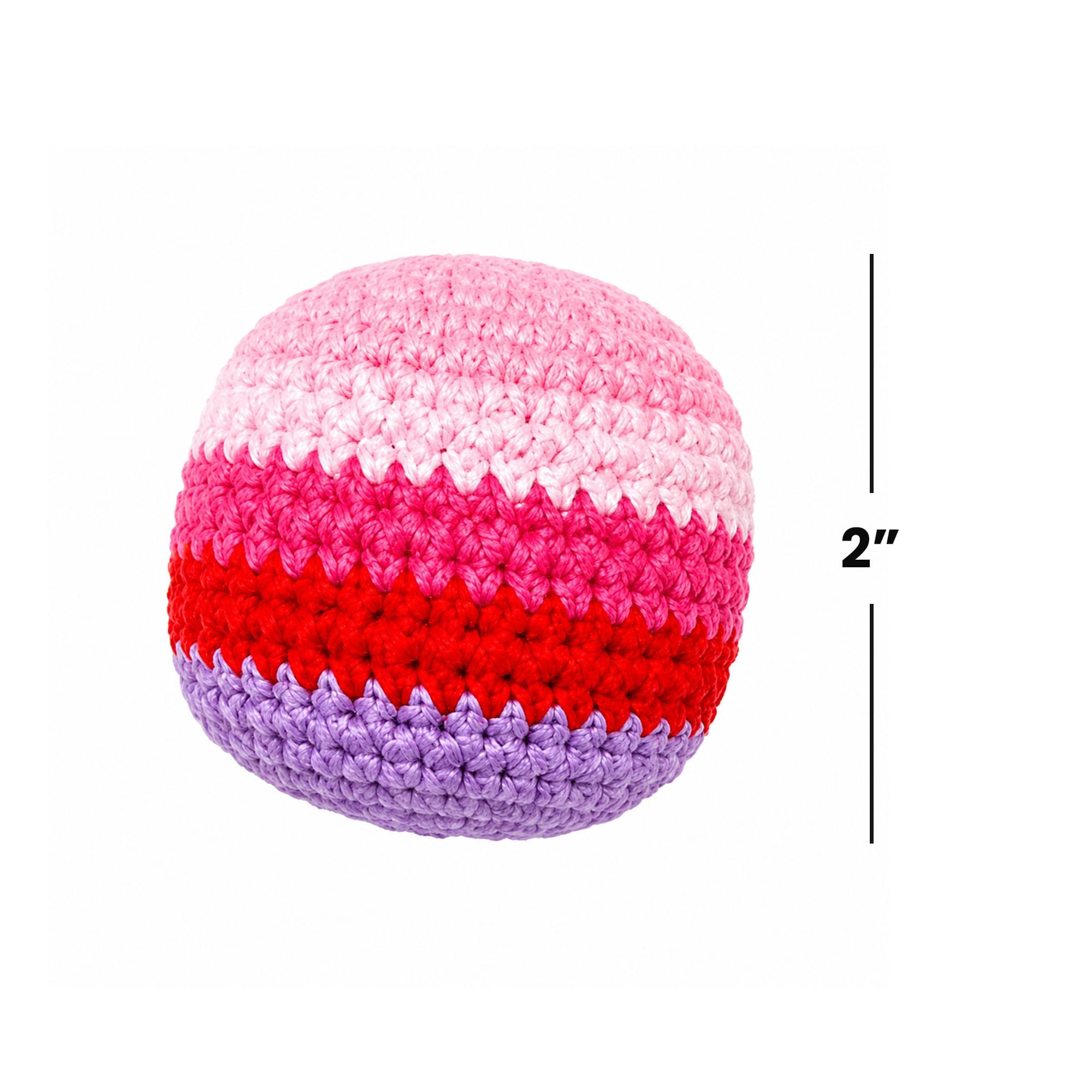 Multicolored Cotton Knit Hacky Sack Kickball | Set of 3
