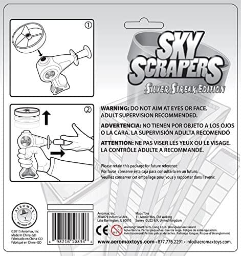 Aeromax Sky Scrapers Flying Disc Launcher | Silver Streak Edition