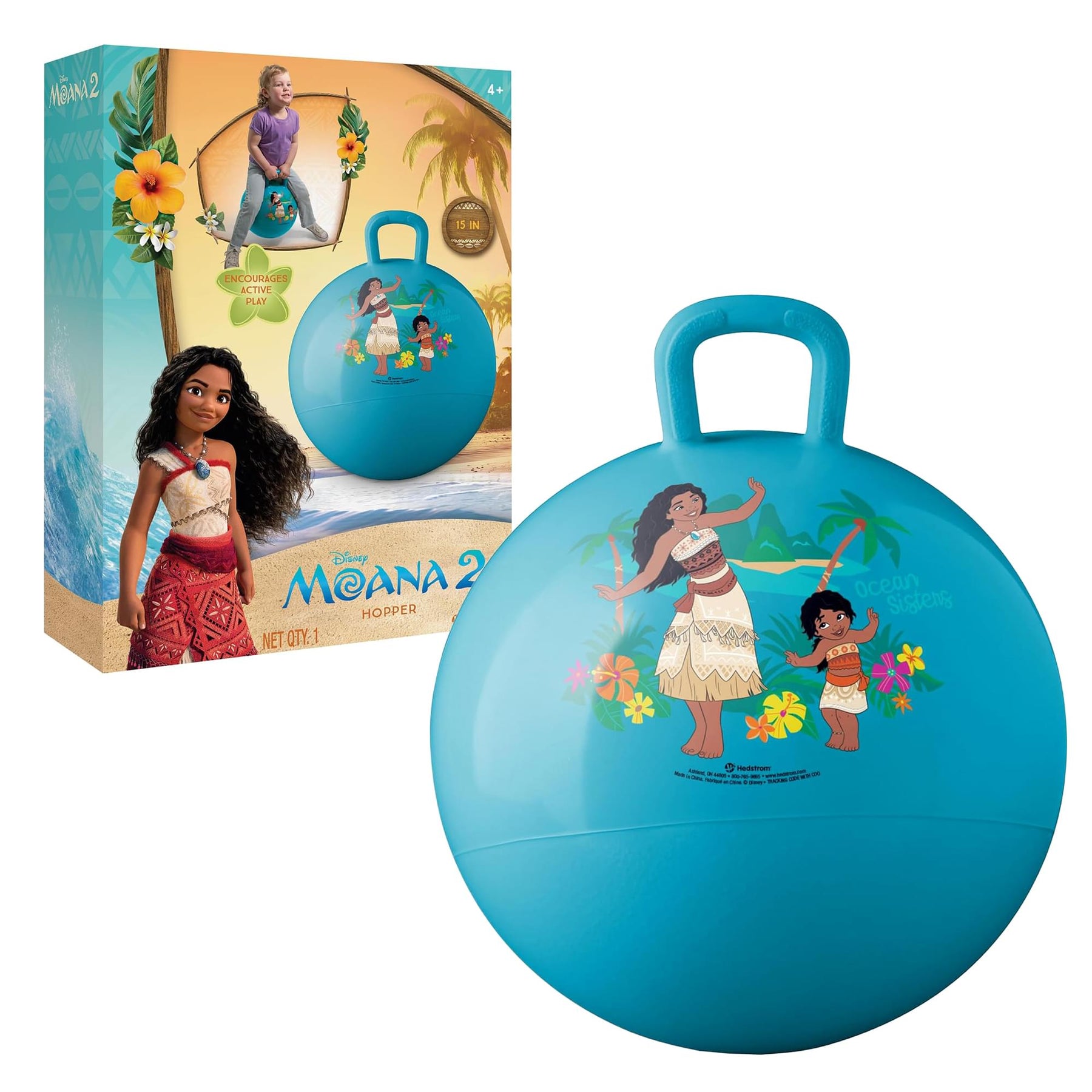 Disney Moana 2 Moana and Simea 15-Inch Blue Hopper Ball