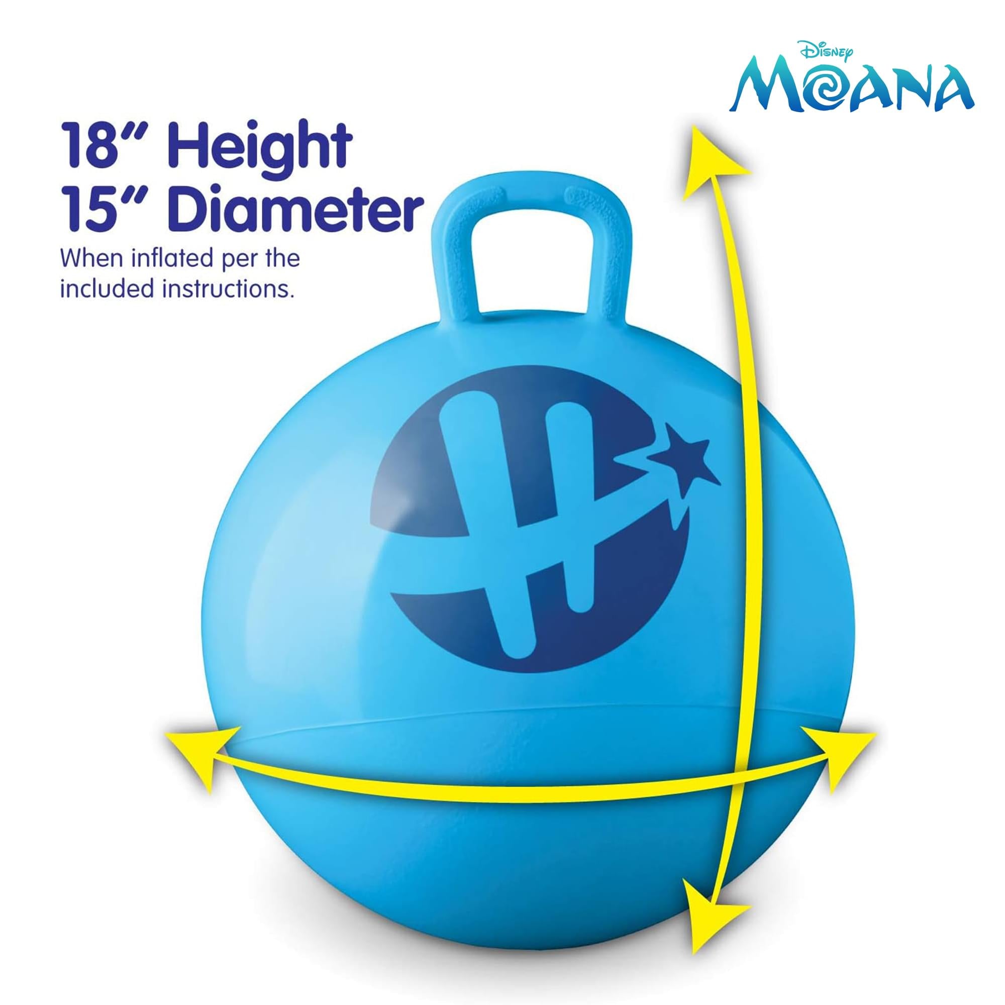Disney Moana 2 Moana and Simea 15-Inch Blue Hopper Ball