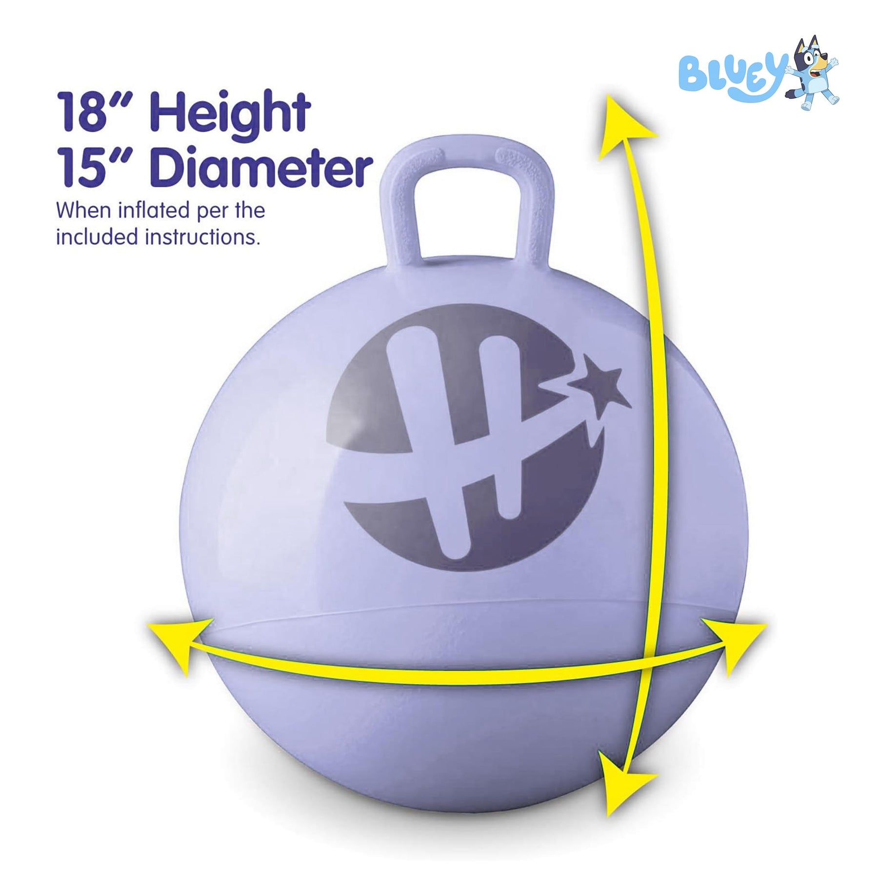Disney Bluey and Bingo 15-Inch Purple Hopper Ball