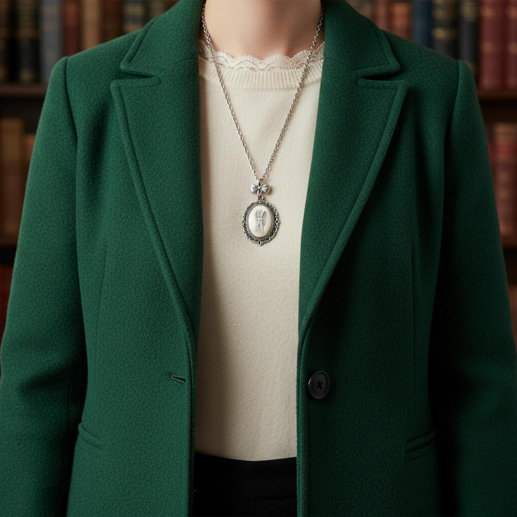 Doctor Who Weeping Angel Cameo Necklace
