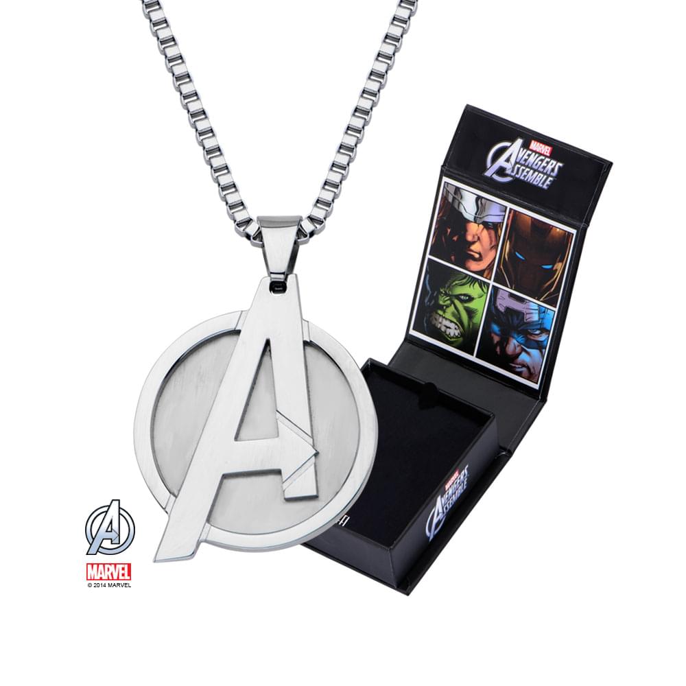 Marvel Avengers Logo Stainless Steel 24" Chain Pendant Necklace