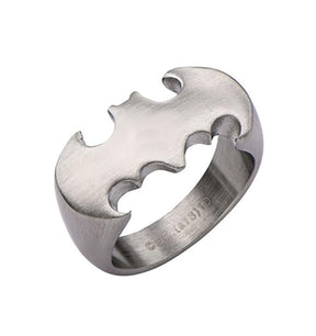 DC Comics Batman Logo Silver Matte Ring