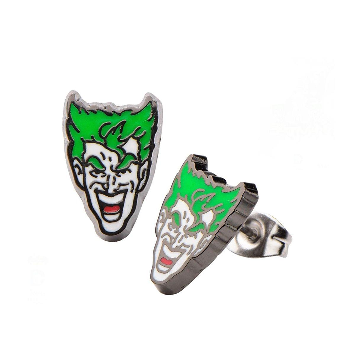 DC Comics Joker Face Enamel Stainless Steel Stud Earrings