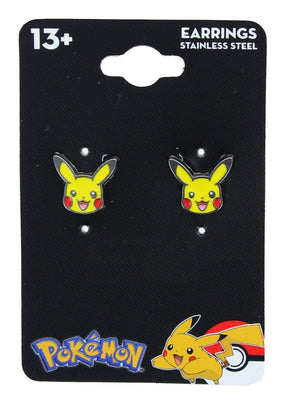 Pokemon Pikachu Head Stainless Steel Stud Earrings