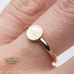 Pokemon Pokeball Rose Gold-Tone Stainless Steel Women's Ring, Size 8