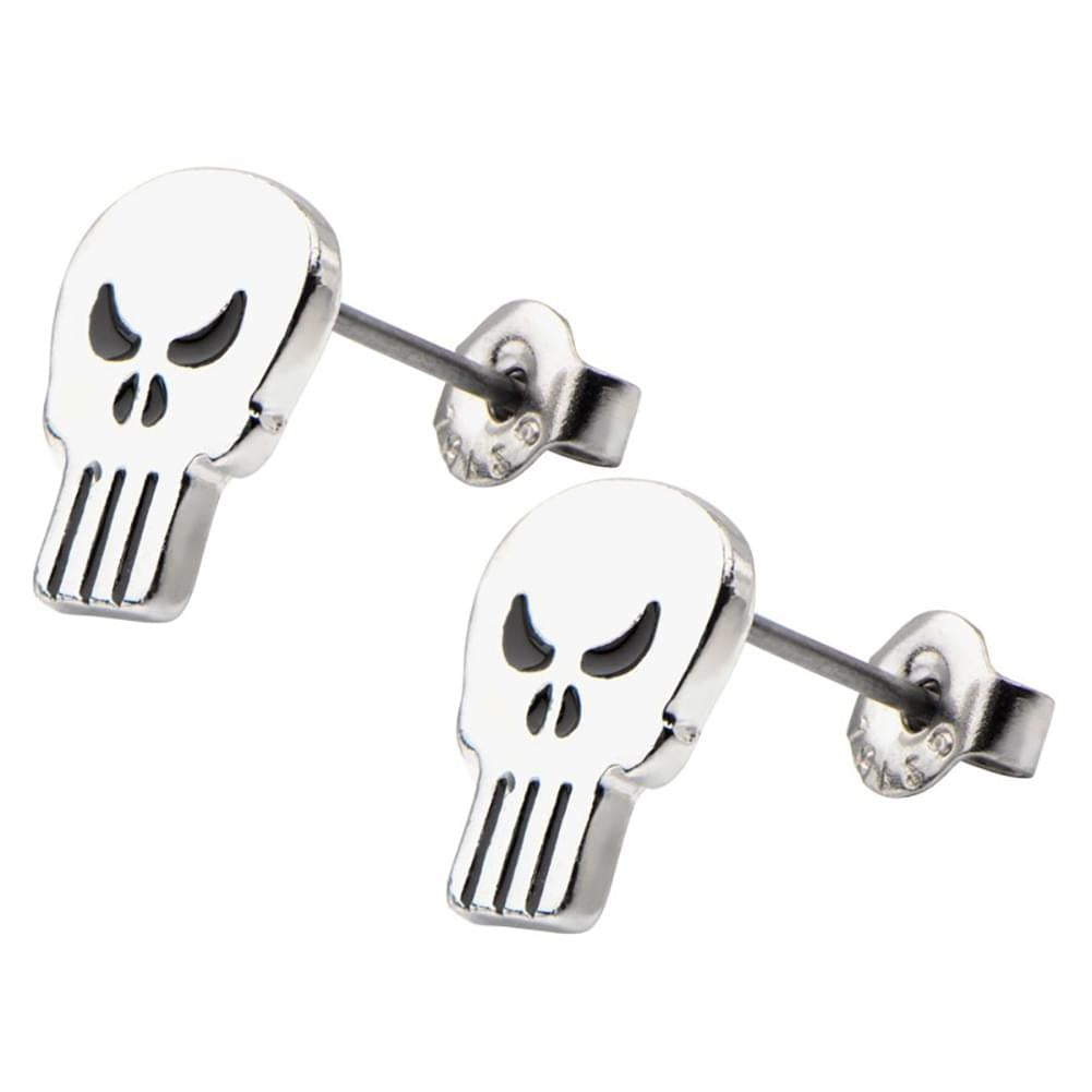 Punisher Skull Stainless Steel Stud Earrings