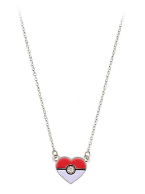Pokemon Heart Shaped Pokeball Pendant Necklace