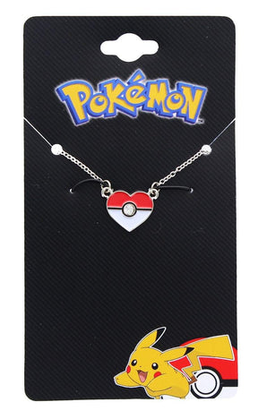 Pokemon Heart Shaped Pokeball Pendant Necklace