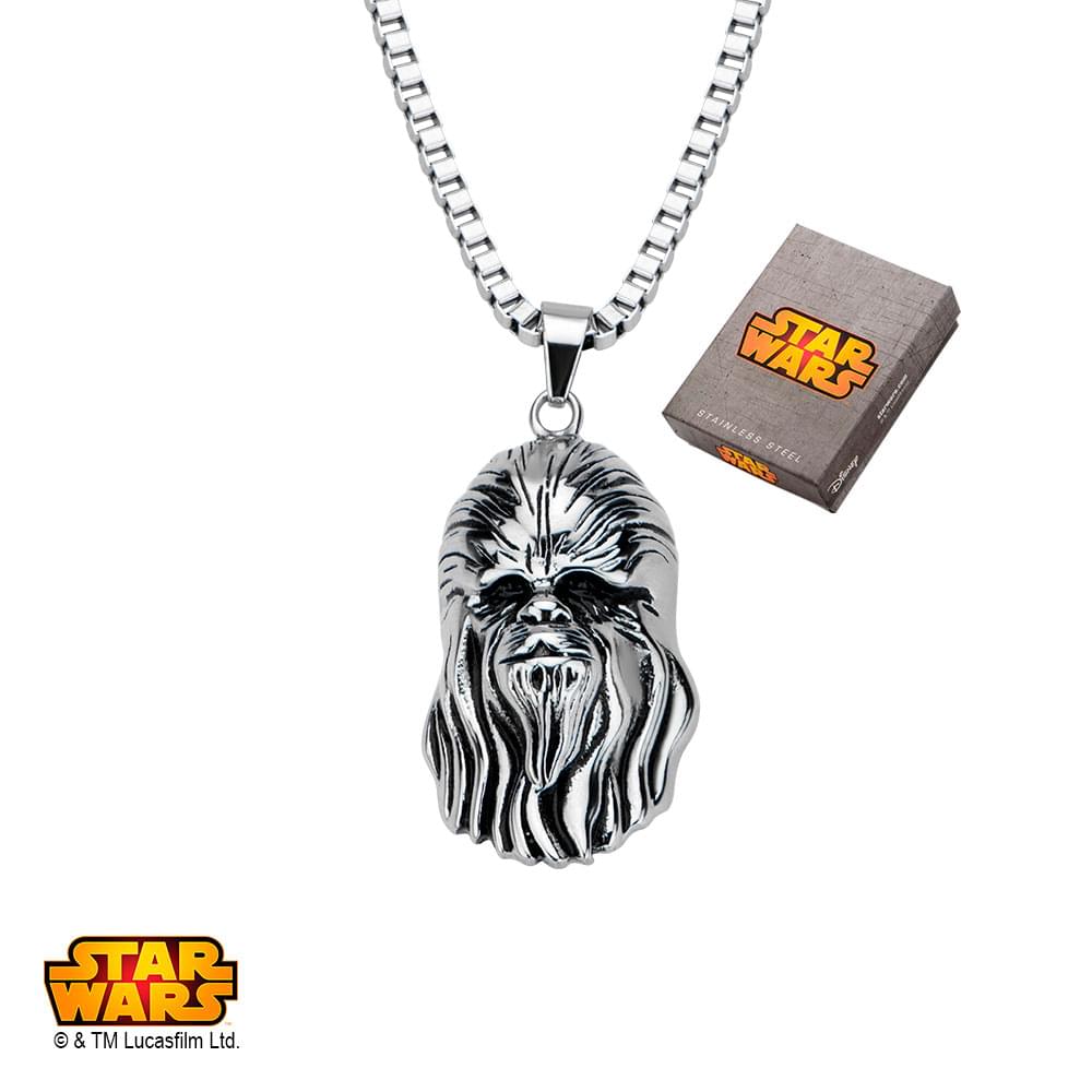 Star Wars Chewbacca Stainless Steel 24" Chain 3D Pendant Necklace