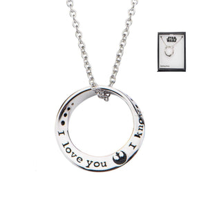 Star Wars "I Love You" / "I Know" Sterling Silver Pendant Necklace