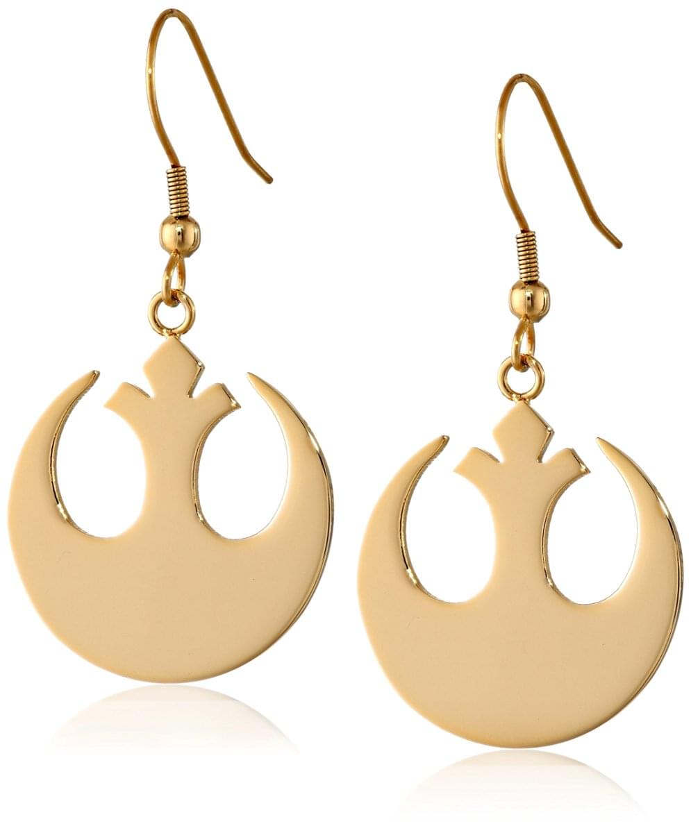 Star Wars Rebel Symbol Gold Plated Stainless Steel Dangle Earrings