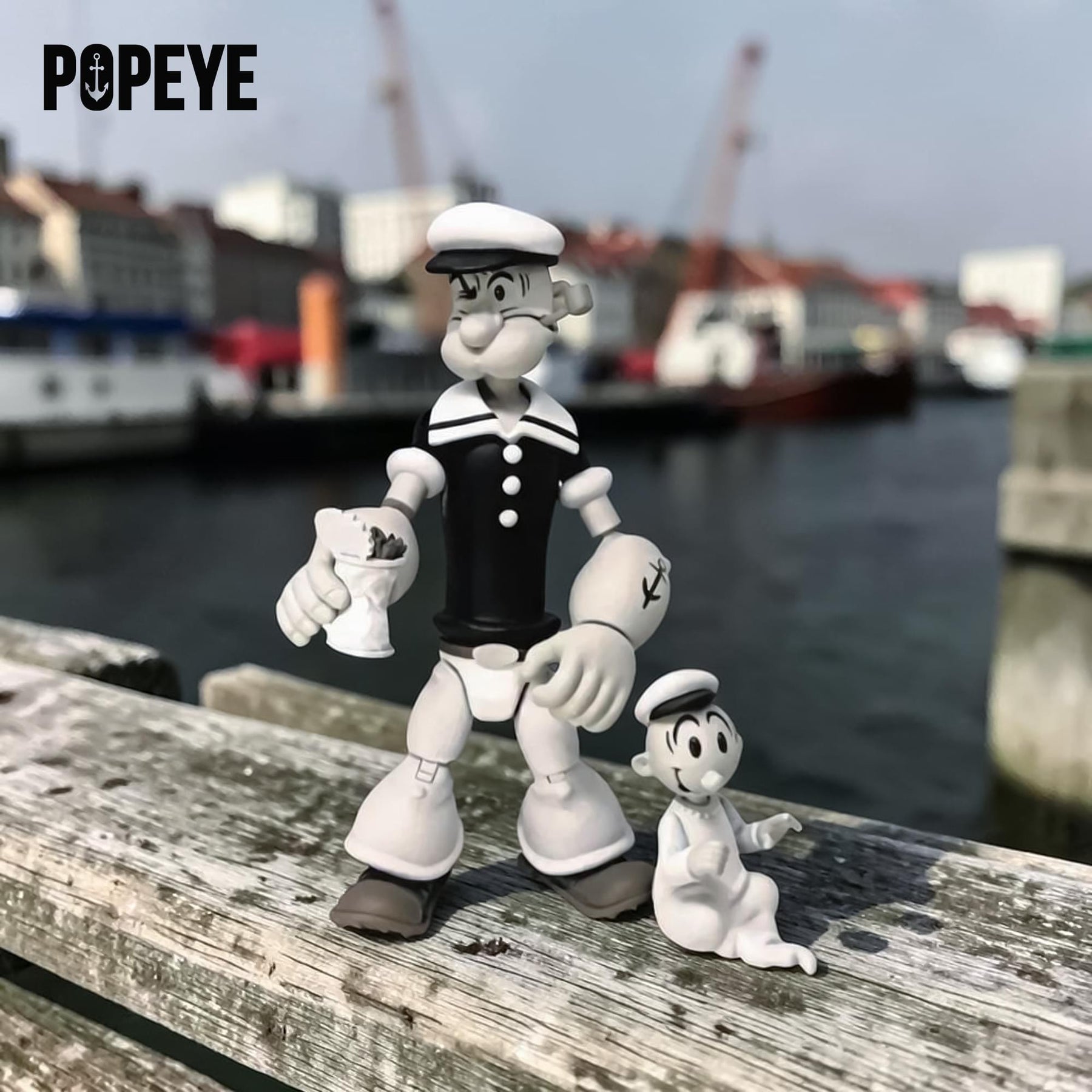 Popeye Classics 1:12 Scale Action Figure | Popeye (Black & White Ver.)