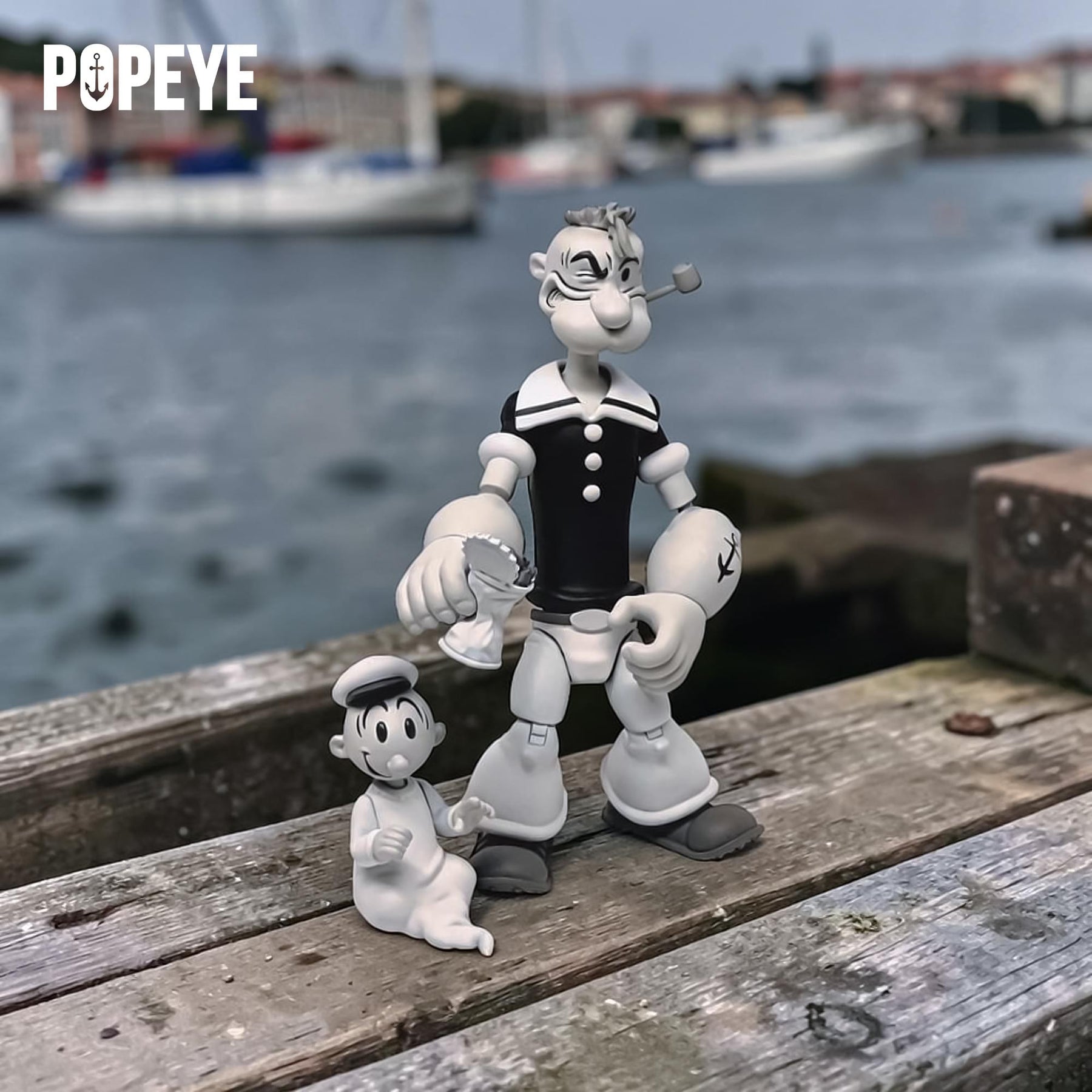 Popeye Classics 1:12 Scale Action Figure | Popeye (Black & White Ver.)