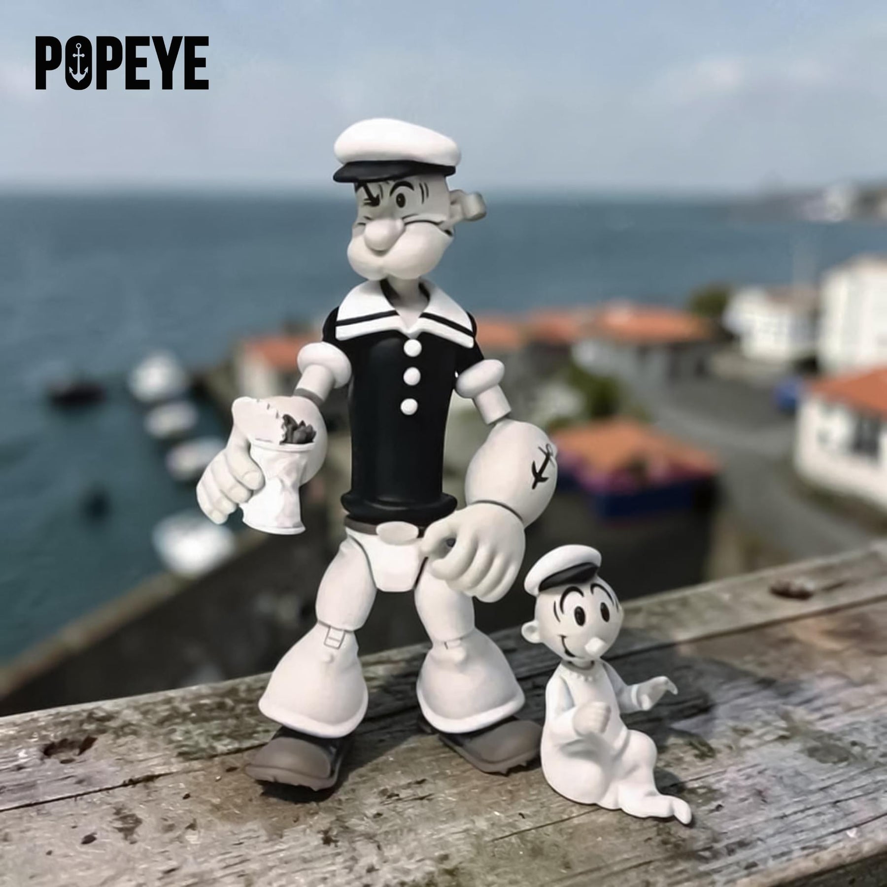 Popeye Classics 1:12 Scale Action Figure | Popeye (Black & White Ver.)